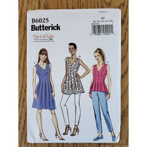 Butterick B6025 B5 Pattern Womens 8-16 Tank Top/Sleeveless Dress New Uncut